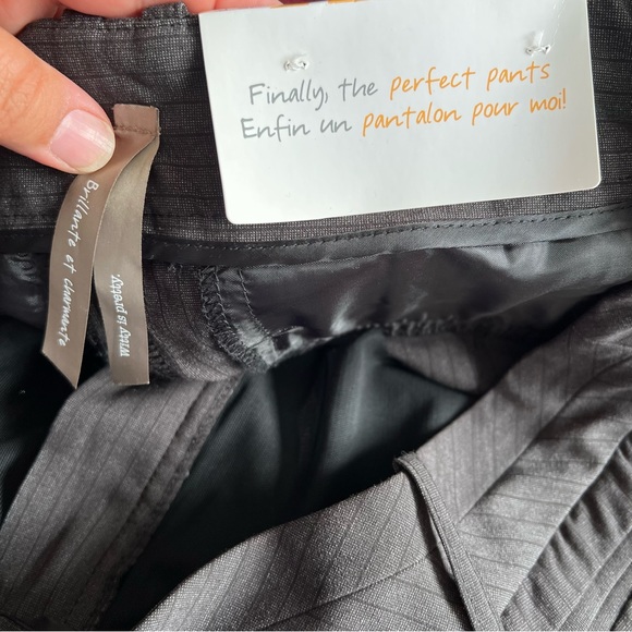 NWT Penningtons stretch bootcut petite dress pant low rise size 18 grey stripe - Picture 9 of 12